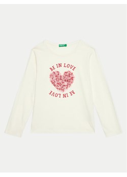 United Colors Of Benetton Bluzka 3I1XG10FG Écru Regular Fit ze sklepu MODIVO w kategorii Bluzki dziewczęce - zdjęcie 182609628
