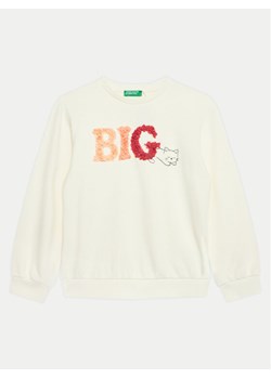United Colors Of Benetton Bluza 3J68G10FU Écru Regular Fit ze sklepu MODIVO w kategorii Bluzy dziewczęce - zdjęcie 182609879
