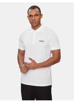 Boss Polo Paule 50512789 Biały Slim Fit ze sklepu MODIVO w kategorii T-shirty męskie - zdjęcie 182610496