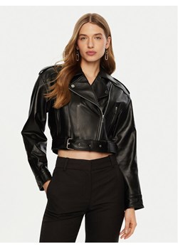 ACCESS FASHION Kurtka skórzana 44-9301 Czarny Regular Fit ze sklepu MODIVO w kategorii Kurtki damskie - zdjęcie 182610718