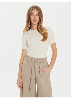 Tommy Hilfiger T-Shirt WW0WW43918 Beżowy Slim Fit ze sklepu MODIVO w kategorii Bluzki damskie - zdjęcie 182611089