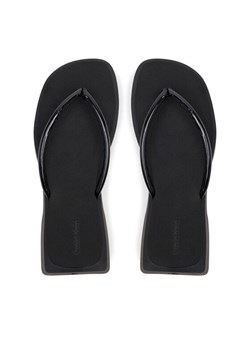 Calvin Klein Jeans Japonki Sq Low Wedge Sandal Stitch YW0YW01716 Czarny ze sklepu MODIVO w kategorii Klapki damskie - zdjęcie 182611426