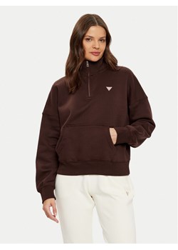 Guess Bluza W4BQ15 KC811 Brązowy Regular Fit ze sklepu MODIVO w kategorii Bluzy damskie - zdjęcie 182611479