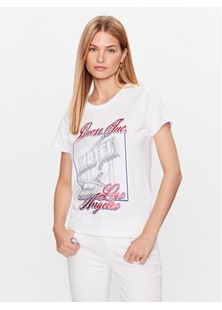 Guess T-Shirt Postcard W3GI20 JA914 Biały Regular Fit ze sklepu MODIVO w kategorii Bluzki damskie - zdjęcie 182611598