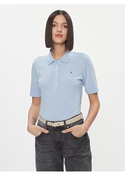 Tommy Hilfiger Polo 1985 Reg Pique Polo Ss WW0WW37820 Błękitny Regular Fit ze sklepu MODIVO w kategorii Bluzki damskie - zdjęcie 182612098