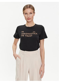 Aeronautica Militare T-Shirt 241TS2233DJ510 Czarny Regular Fit ze sklepu MODIVO w kategorii Bluzki damskie - zdjęcie 182612256