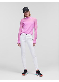 KARL LAGERFELD Jeansy Logo 225W1104 Biały Skinny Fit ze sklepu MODIVO w kategorii Jeansy damskie - zdjęcie 182612309