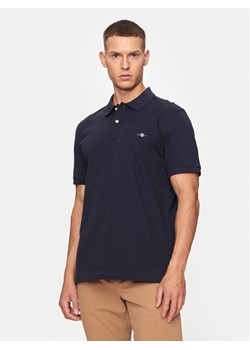 Gant Polo Shield 2220 Granatowy Slim Fit ze sklepu MODIVO w kategorii T-shirty męskie - zdjęcie 182612876