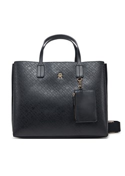 Tommy Hilfiger Torebka Th Distinct Satchel Mono AW0AW17174 Czarny ze sklepu MODIVO w kategorii Torebki damskie - zdjęcie 182613005