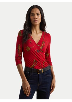 LAUREN RALPH LAUREN Bluzka 200957611001 Czerwony Slim Fit ze sklepu MODIVO w kategorii Bluzki damskie - zdjęcie 182613097