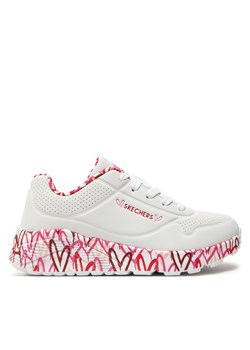 Skechers Sneakersy Uno Lite Lovely Luv 314976L/WRPK Biały ze sklepu MODIVO w kategorii Buty sportowe dziecięce - zdjęcie 182613116