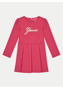 Guess Sukienka codzienna K4BK00 KAUH0 Bordowy Regular Fit ze sklepu MODIVO w kategorii Sukienki dziewczęce - zdjęcie 182613276