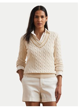 LAUREN RALPH LAUREN Sweter 200963658001 Écru Relaxed Fit ze sklepu MODIVO w kategorii Swetry damskie - zdjęcie 182613408