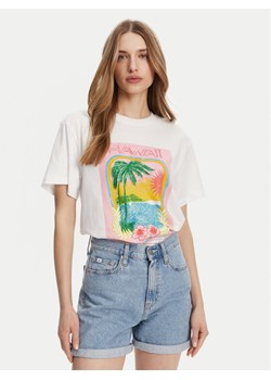 Roxy T-Shirt ERJZT05899 Biały Relaxed Fit ze sklepu MODIVO w kategorii Bluzki damskie - zdjęcie 182613587
