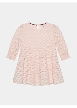 Tommy Hilfiger Sukienka codzienna Broderie Anglaise KG0KG07779 M Różowy Regular Fit - id: 0000303095925 - marki Tommy Hilfiger - 182613967 Tommy Hilfiger Sukienka codzienna Broderie Anglaise KG0KG07779 M Różowy Regular Fit ze sklepu MODIVO w kategorii Sukienki dziewczęce - zdjęcie 182613967