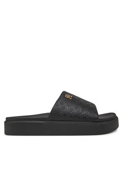 Tommy Hilfiger Klapki Platform Monogram Poolslide FW0FW08526 Czarny ze sklepu MODIVO w kategorii Klapki damskie - zdjęcie 182614139