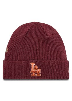 New Era Czapka LA Dodgers World Series Patch Cuff Knit Beanie 60580732 Czerwony ze sklepu MODIVO w kategorii Czapki zimowe damskie - zdjęcie 182614239