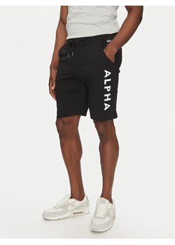 Alpha Industries Szorty sportowe 116366 Czarny Regular Fit ze sklepu MODIVO w kategorii Spodenki męskie - zdjęcie 182614265