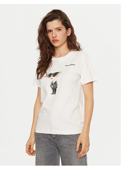 KARL LAGERFELD T-Shirt A1W17130 Biały Regular Fit ze sklepu MODIVO w kategorii Bluzki damskie - zdjęcie 182614478
