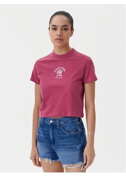 Tommy Jeans T-Shirt Varsity DW0DW20317 Różowy Regular Fit ze sklepu MODIVO w kategorii Bluzki damskie - zdjęcie 182614676