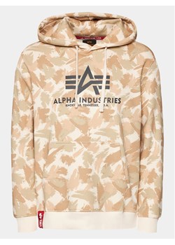 Alpha Industries Bluza Basic 178312C Beżowy Regular Fit ze sklepu MODIVO w kategorii Bluzy męskie - zdjęcie 182615216