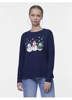 Pieces Bluzka 17136563 Granatowy Regular Fit ze sklepu MODIVO w kategorii Bluzki damskie - zdjęcie 182615286