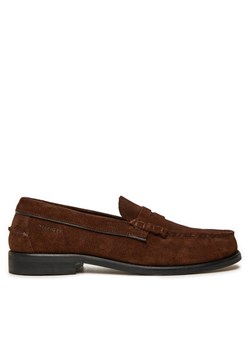 Tommy Hilfiger Lordsy Classic Hilfiger Suede Loafer FM0FM05363 Brązowy ze sklepu MODIVO w kategorii Półbuty męskie - zdjęcie 182615329