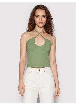 NA-KD Top Keyhole 1100-006071-5310-003 Zielony Slim Fit ze sklepu MODIVO w kategorii Bluzki damskie - zdjęcie 182615385