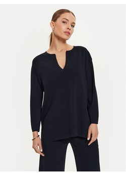 Max Mara Leisure Bluzka Sottile 24263660 Granatowy Relaxed Fit - id: 0000304200502 - marki Max Mara - 182615758 Max Mara Leisure Bluzka Sottile 24263660 Granatowy Relaxed Fit ze sklepu MODIVO w kategorii Bluzki damskie - zdjęcie 182615758