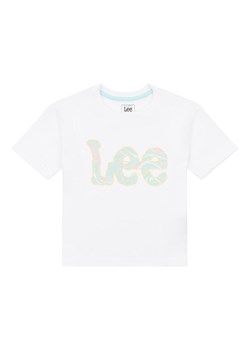 Lee T-Shirt Marble Print LEG5082 Biały Regular Fit ze sklepu MODIVO w kategorii Bluzki dziewczęce - zdjęcie 182615825