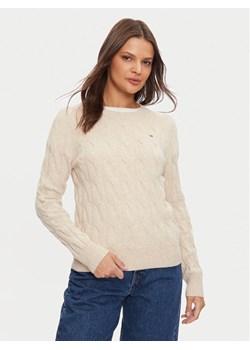 Tommy Hilfiger Sweter WW0WW43586 Beżowy Regular Fit ze sklepu MODIVO w kategorii Swetry damskie - zdjęcie 182615888