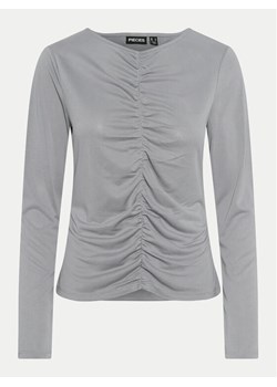 Pieces Bluzka Anora 17151339 Szary Slim Fit ze sklepu MODIVO w kategorii Bluzki damskie - zdjęcie 182616305