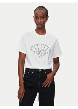 KARL LAGERFELD T-Shirt 246W1702 Biały Regular Fit ze sklepu MODIVO w kategorii Bluzki damskie - zdjęcie 182616756