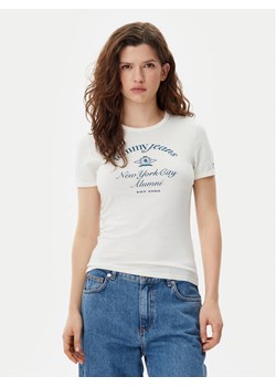 Tommy Jeans T-Shirt Nyc Ringer DW0DW20323 Écru Slim Fit ze sklepu MODIVO w kategorii Bluzki damskie - zdjęcie 182616945