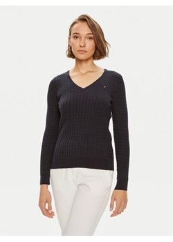 Tommy Hilfiger Sweter WW0WW40999 Granatowy Regular Fit ze sklepu MODIVO w kategorii Swetry damskie - zdjęcie 182617626