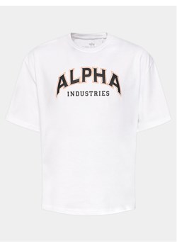 Alpha Industries T-Shirt College 146501 Biały Relaxed Fit ze sklepu MODIVO w kategorii T-shirty męskie - zdjęcie 182617675