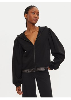 KARL LAGERFELD Bluza 246W1803 Czarny Loose Fit ze sklepu MODIVO w kategorii Bluzy damskie - zdjęcie 182617746
