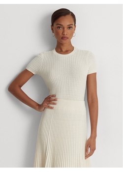 Lauren Ralph Lauren Bluzka 200902633002 Écru Regular Fit ze sklepu MODIVO w kategorii Bluzki damskie - zdjęcie 182617835