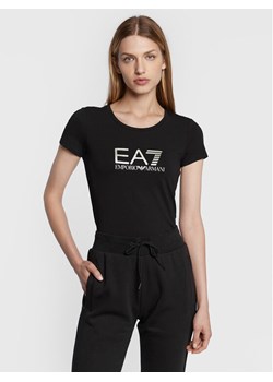 EA7 Emporio Armani T-Shirt 8NTT66 TJFKZ 0200 Czarny Slim Fit ze sklepu MODIVO w kategorii Bluzki damskie - zdjęcie 182618087
