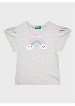 United Colors Of Benetton T-Shirt 3096G107Z Szary Regular Fit ze sklepu MODIVO w kategorii Bluzki dziewczęce - zdjęcie 182618119
