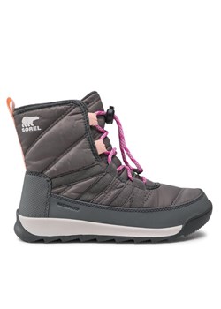 Sorel Śniegowce Youth Whitney II Short Lace WP NY3903 Szary ze sklepu MODIVO w kategorii Buty zimowe dziecięce - zdjęcie 182618846