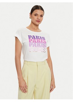 Morgan T-Shirt 241-DPARIS Biały Regular Fit ze sklepu MODIVO w kategorii Bluzki damskie - zdjęcie 182618865