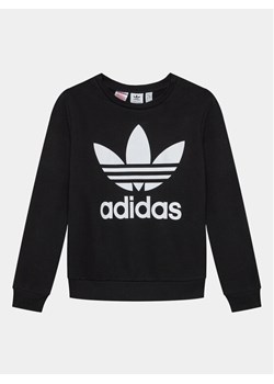 adidas Bluza Trefoil ED7797 Czarny Regular Fit ze sklepu MODIVO w kategorii Bluzy chłopięce - zdjęcie 182619045