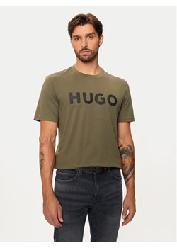Hugo T-Shirt Dulivio 50467556 Khaki Regular Fit ze sklepu MODIVO w kategorii T-shirty męskie - zdjęcie 182619107