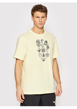 Puma T-Shirt Downtown Graphic 533673 Żółty Regular Fit ze sklepu MODIVO w kategorii T-shirty męskie - zdjęcie 182619309