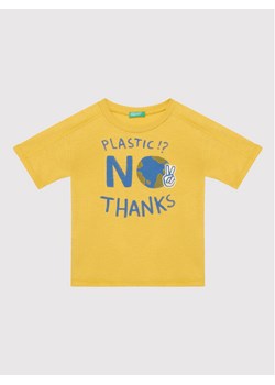 United Colors Of Benetton T-Shirt 3Z7QC101E Żółty Regular Fit ze sklepu MODIVO w kategorii T-shirty chłopięce - zdjęcie 182619497