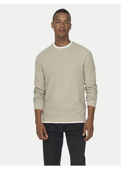 Only & Sons Sweter 22026559 Beżowy Regular Fit ze sklepu MODIVO w kategorii Swetry męskie - zdjęcie 182620775