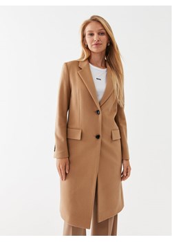 Boss Płaszcz wełniany Catara 50501019 Beżowy Slim Fit ze sklepu MODIVO w kategorii Płaszcze damskie - zdjęcie 182620788