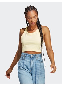 adidas Top Adicolor Classics 3-Stripes Short Tank Top IC6061 Żółty Slim Fit ze sklepu MODIVO w kategorii Bluzki damskie - zdjęcie 182620805