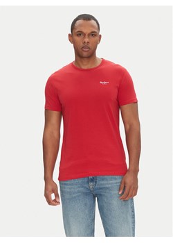 Pepe Jeans T-Shirt Original Basic PM508212 Czerwony Slim Fit ze sklepu MODIVO w kategorii T-shirty męskie - zdjęcie 182620937